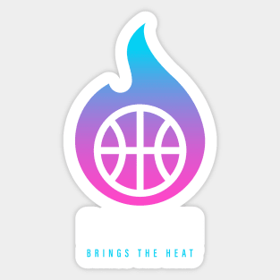 Cool Modern Neon Flaming Miami Heat 2021 Logo Redesign Sticker